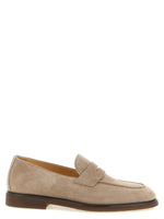 Beige Solid Penny Loafers 1