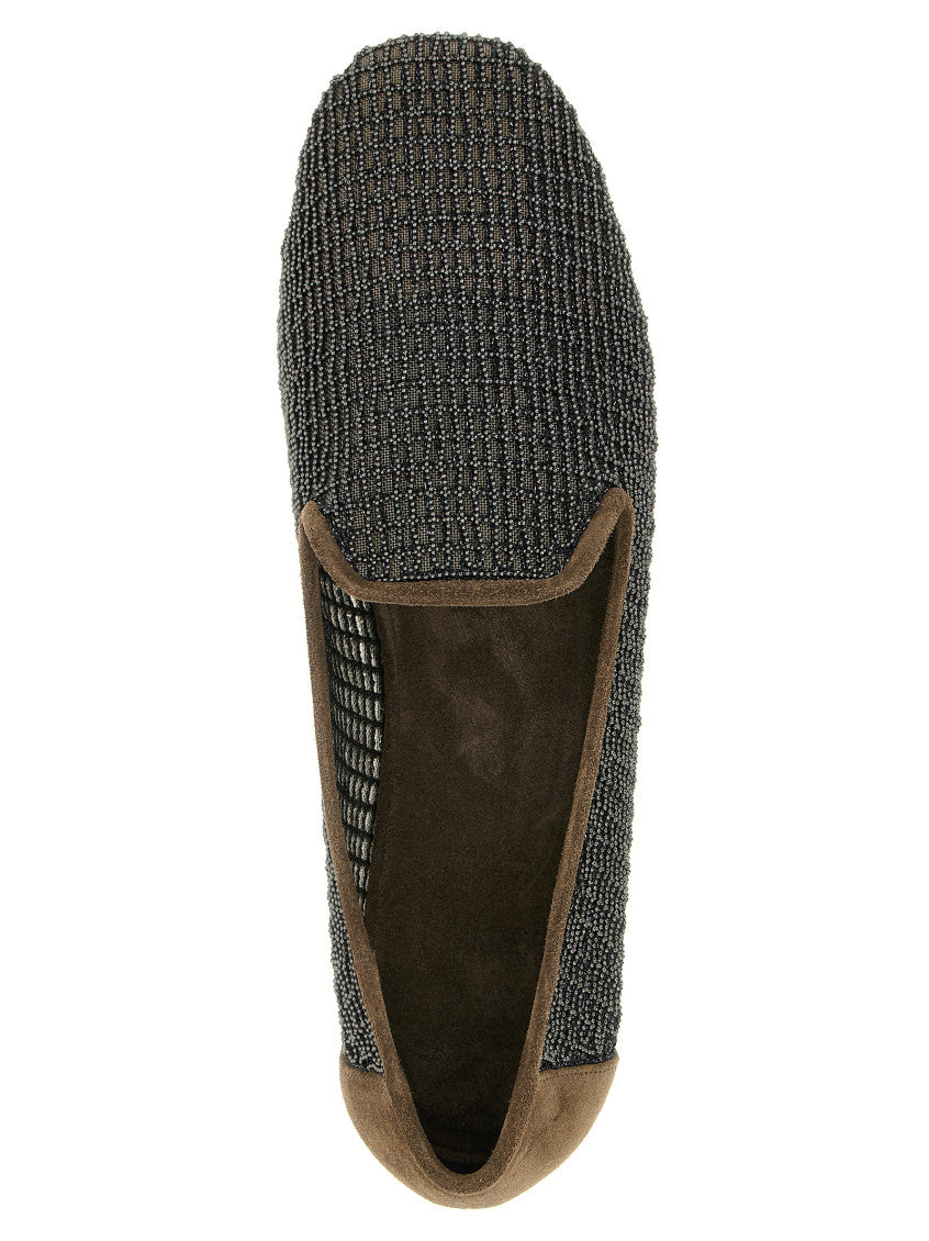 Brown Embroidery Loafers 4