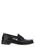 Black Solid Penny Loafers 1