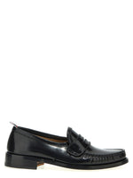 Black Solid Penny Loafers 1