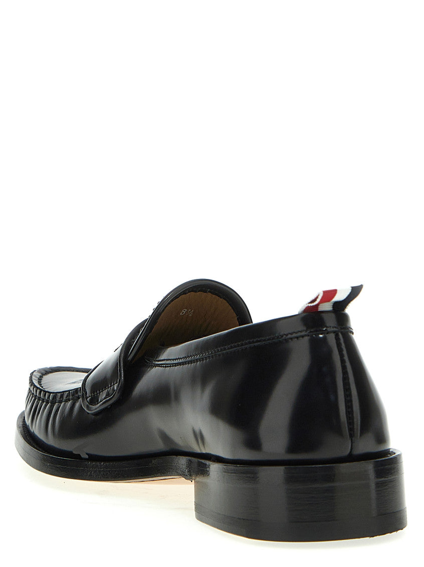 Black Solid Penny Loafers 3