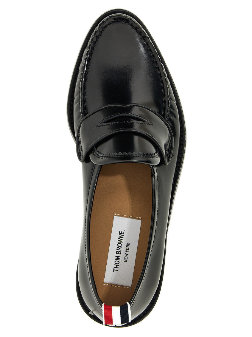 Black Solid Penny Loafers 4