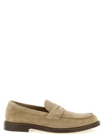 Beige Solid Penny Loafers 1
