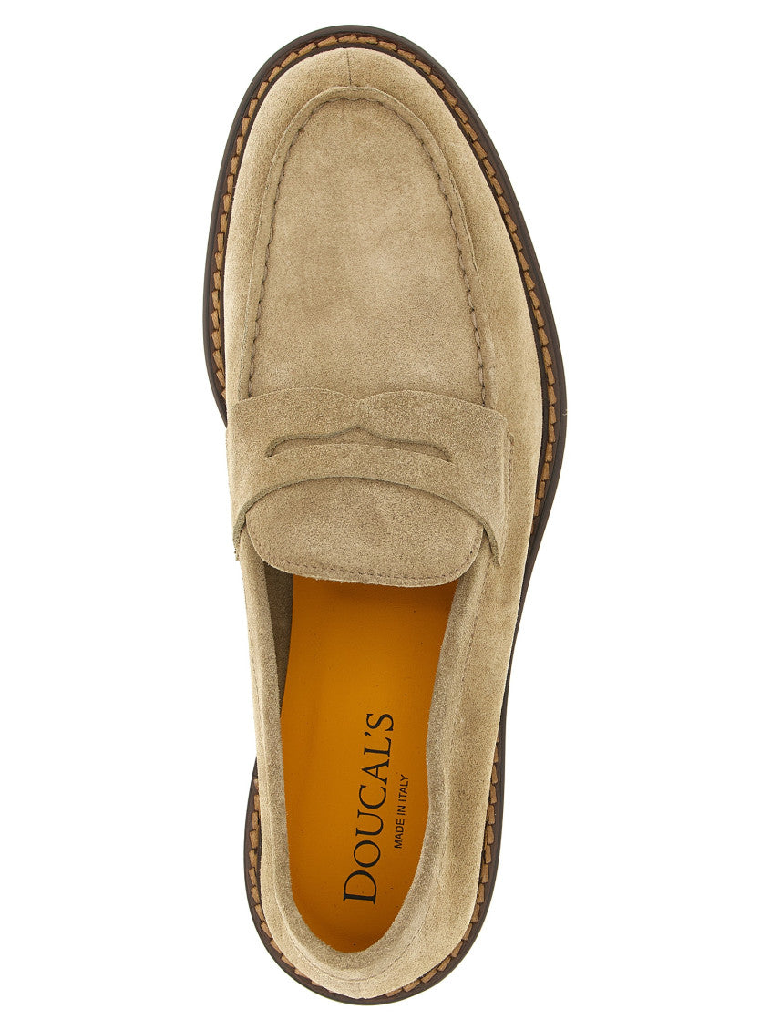 Beige Solid Penny Loafers 4