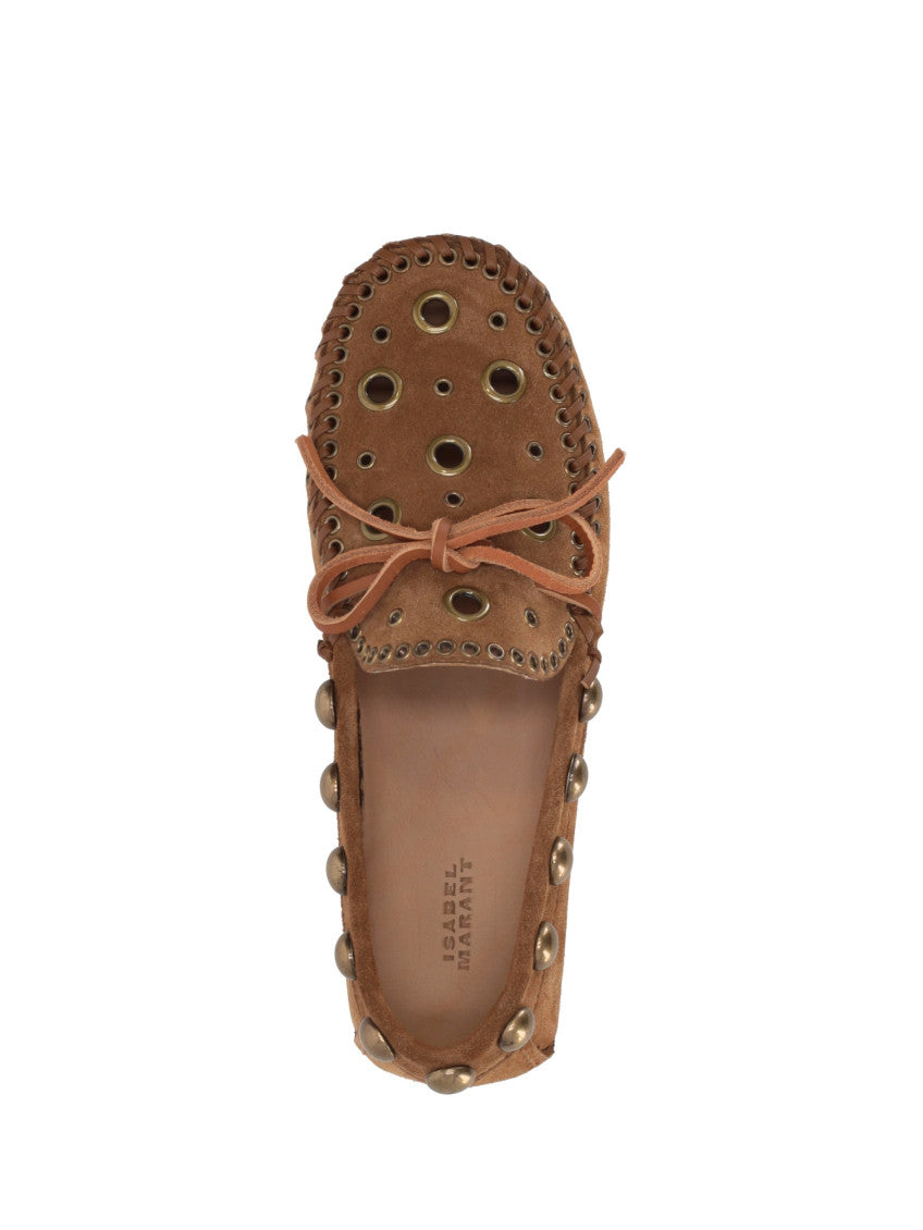 Brown Studded Loafers 4