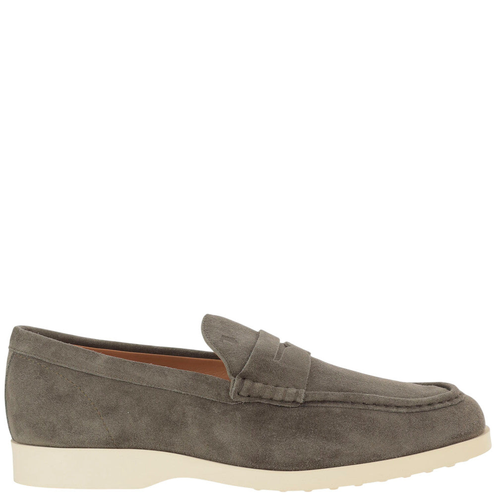 Grey Solid Loafers 1