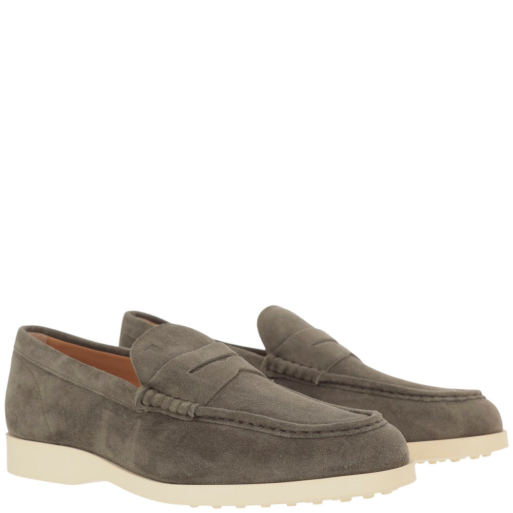 Grey Solid Loafers 2