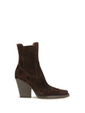 Brown Embroidered Ankle Boots 1