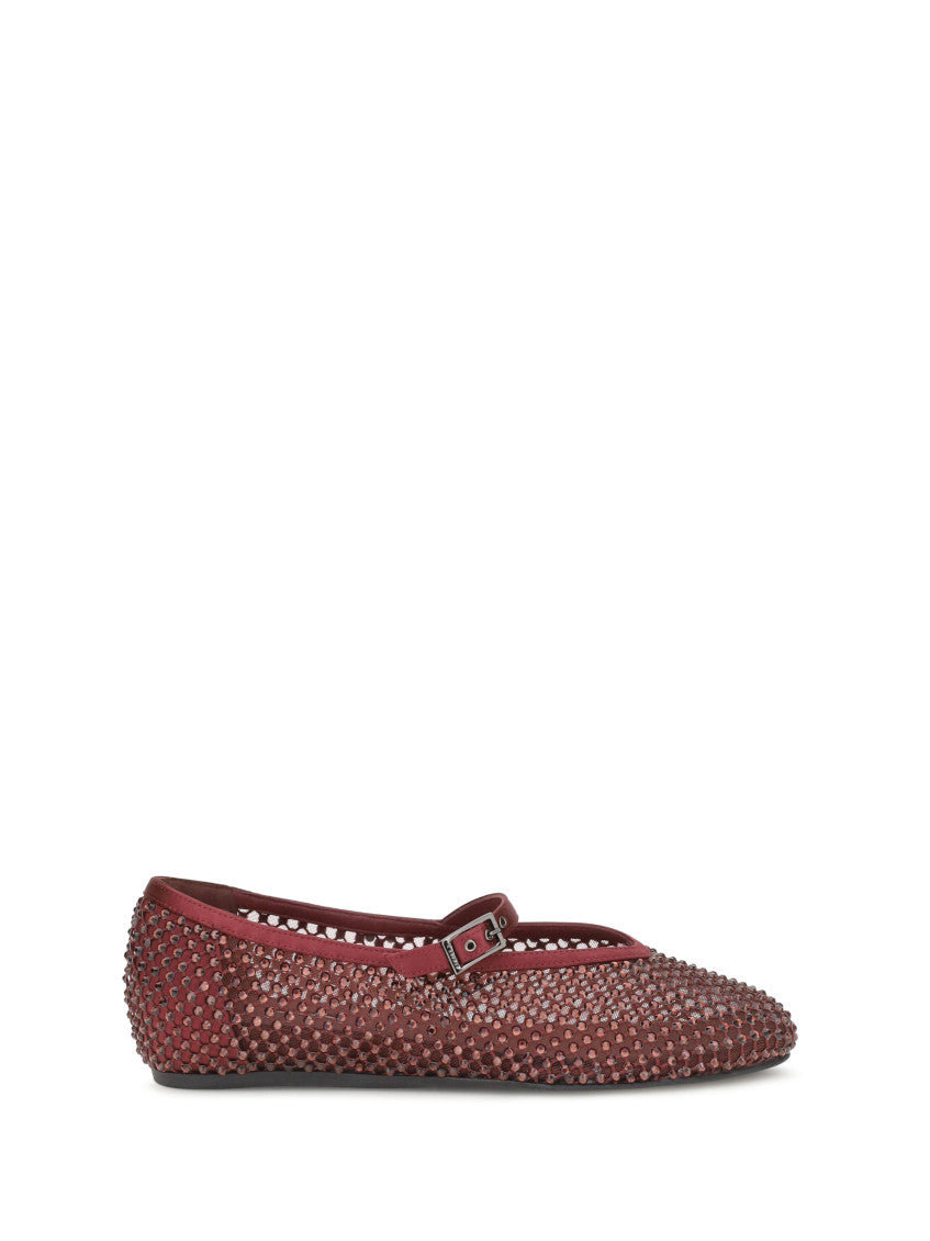 Maroon Rhinestone Ballet Flats 1