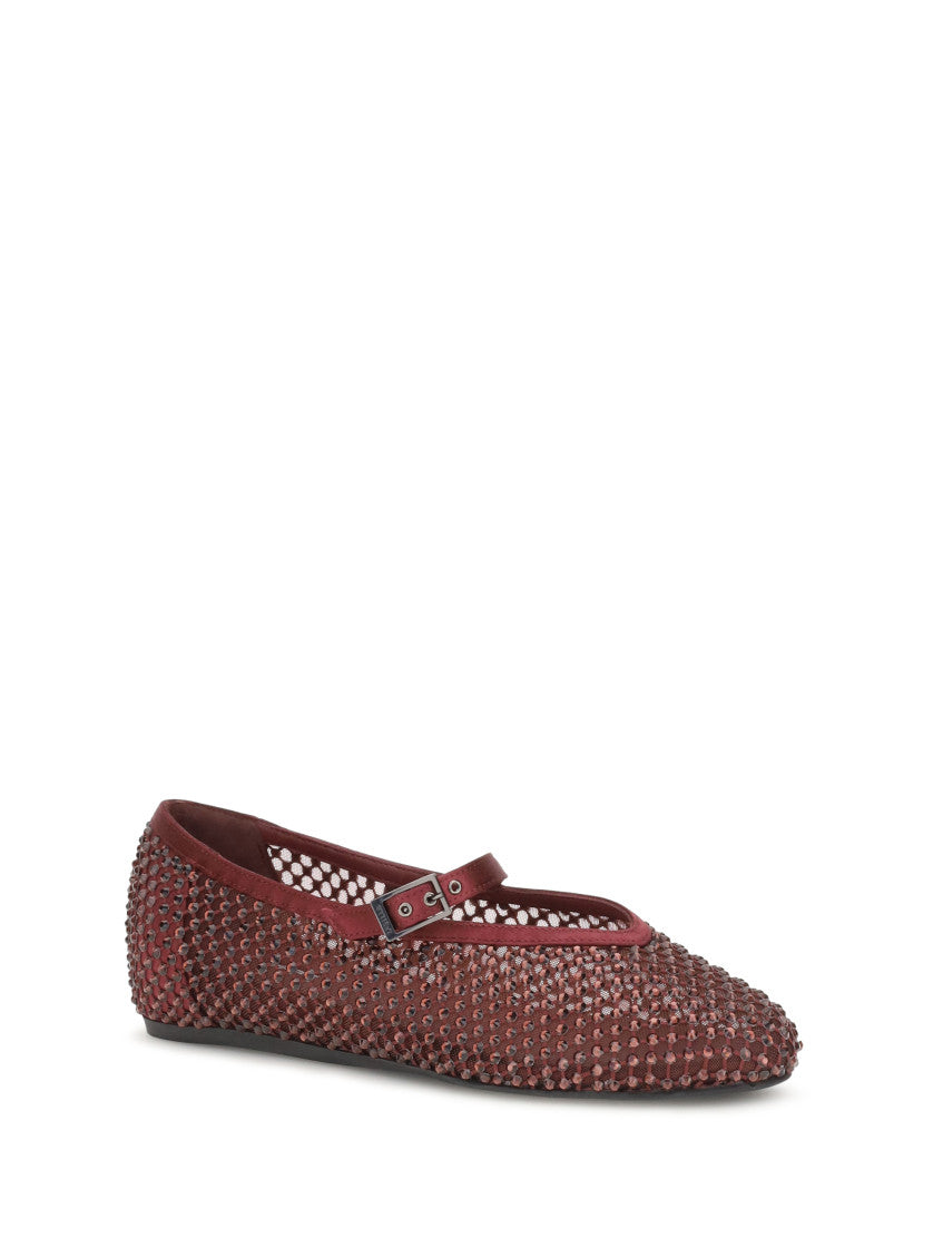 Maroon Rhinestone Ballet Flats 2