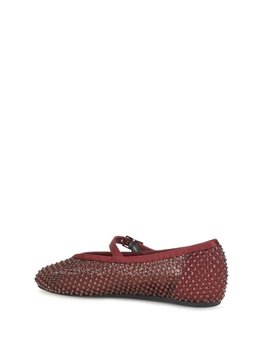 Maroon Rhinestone Ballet Flats 3