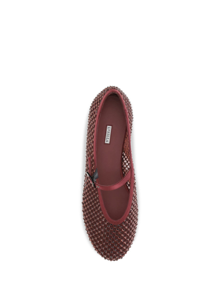 Maroon Rhinestone Ballet Flats 4