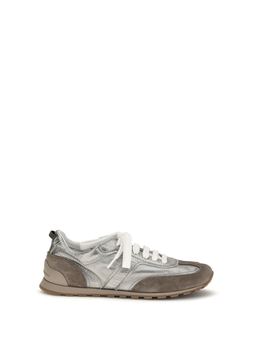 Silver Lace-up Sneakers 1