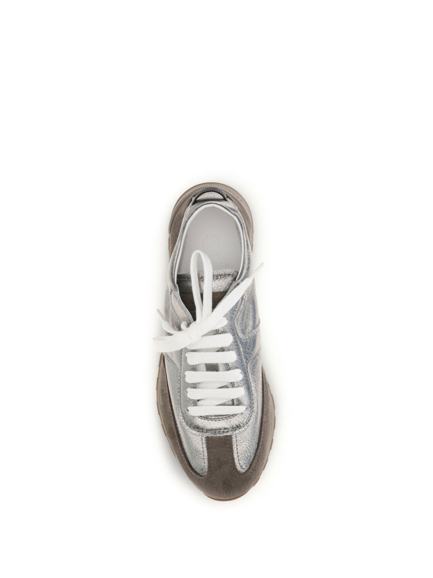 Silver Lace-up Sneakers 4