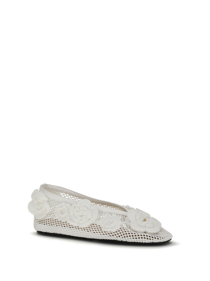 White Floral Ballet Flats 2