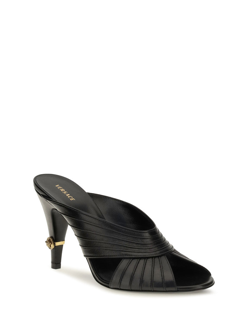 Black Gianni Leather Heels 2