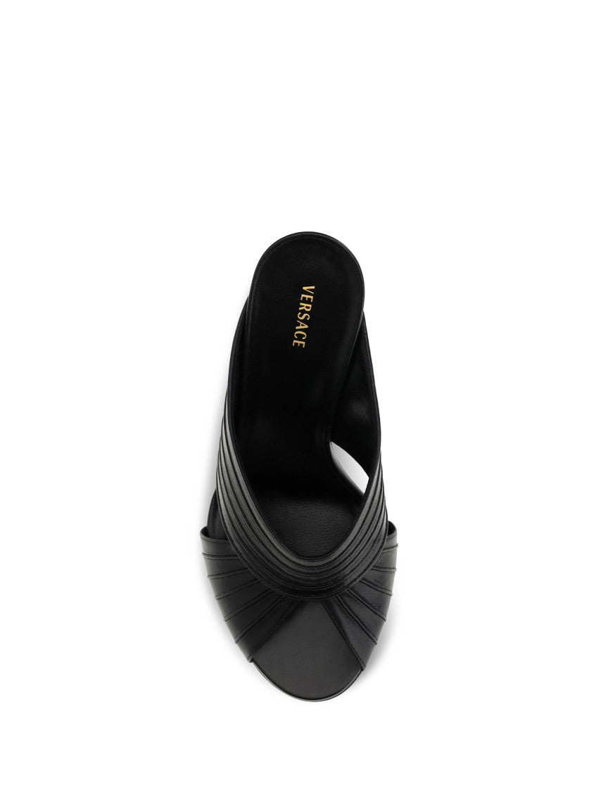 Black Gianni Leather Heels 4