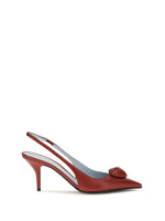 Red Slingback Leather Pumps 1