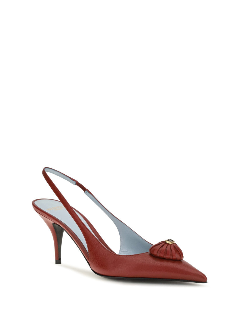 Red Slingback Leather Pumps 2