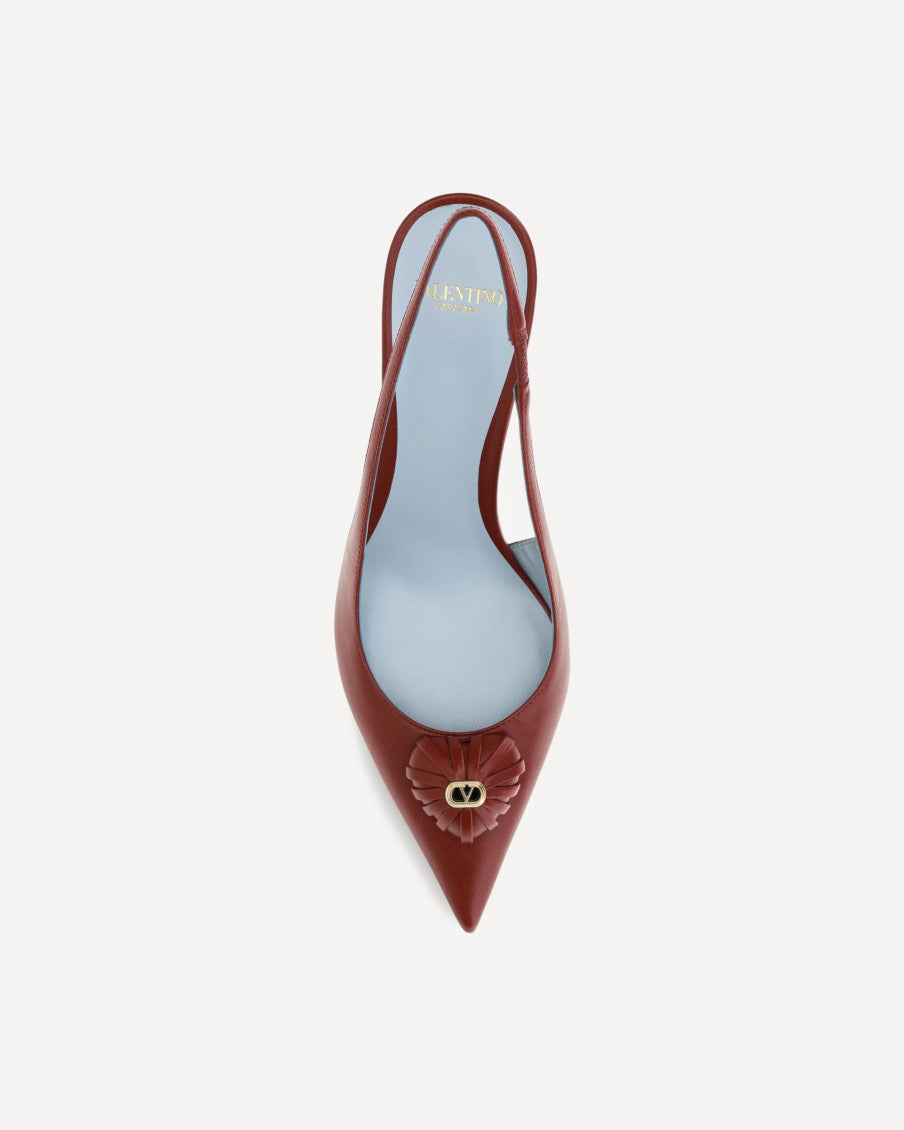 Red Slingback Leather Pumps 8