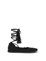 Black Lace-up Ballet Flats 1