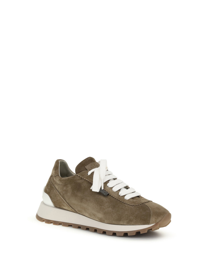 Brown Sneakers With Iconic Embellishments 2