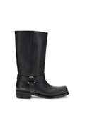 Black Leather Biker Boots  1