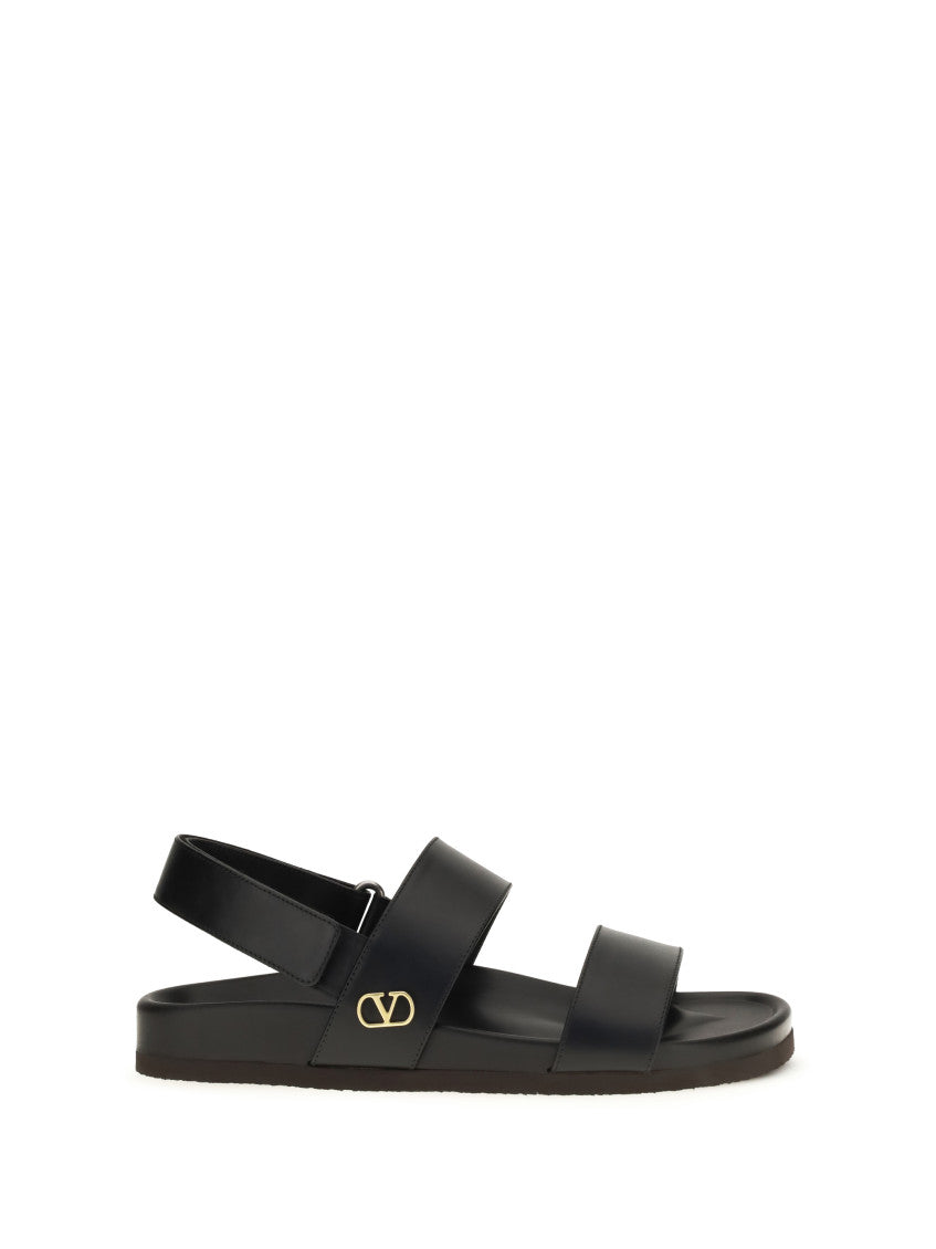 Black Logo Sandals 1