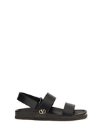 Black Logo Sandals 1