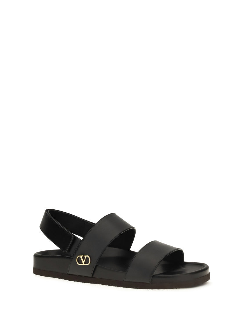 Black Logo Sandals 2