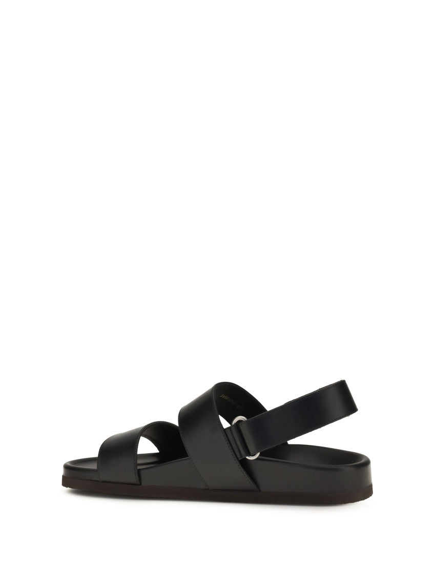 Black Logo Sandals 3