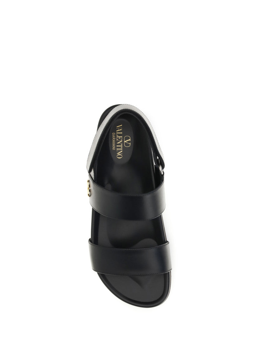 Black Logo Sandals 4