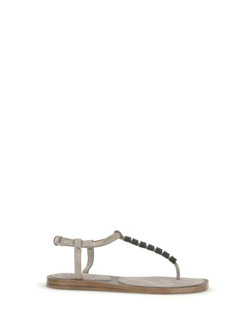 Off White T-strap Sandals 1