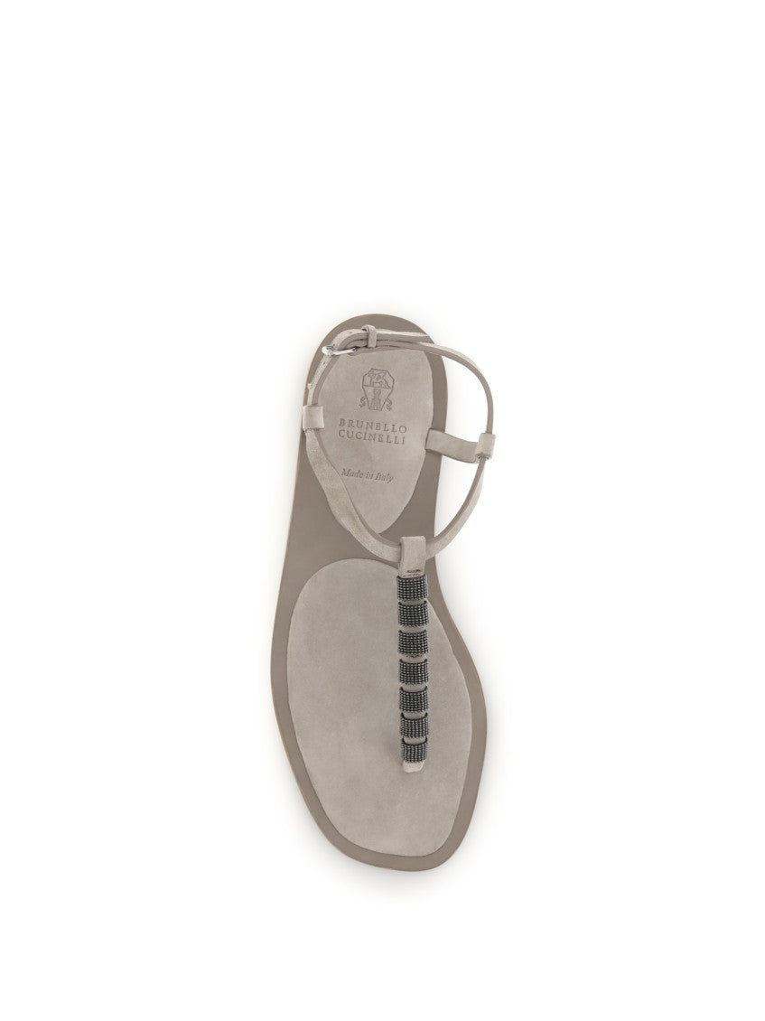 Off White T-strap Sandals 4