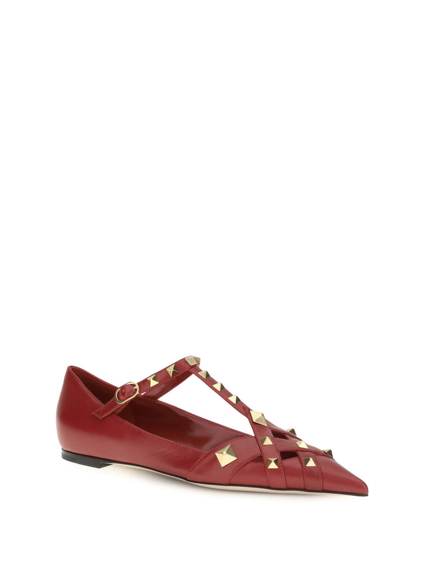 Red Studdy Ballet Flats 2