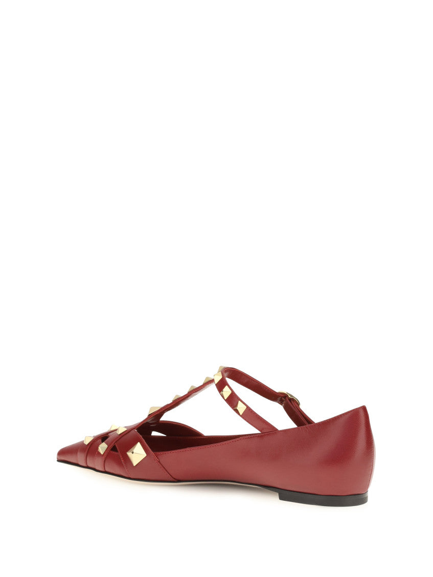 Red Studdy Ballet Flats 3