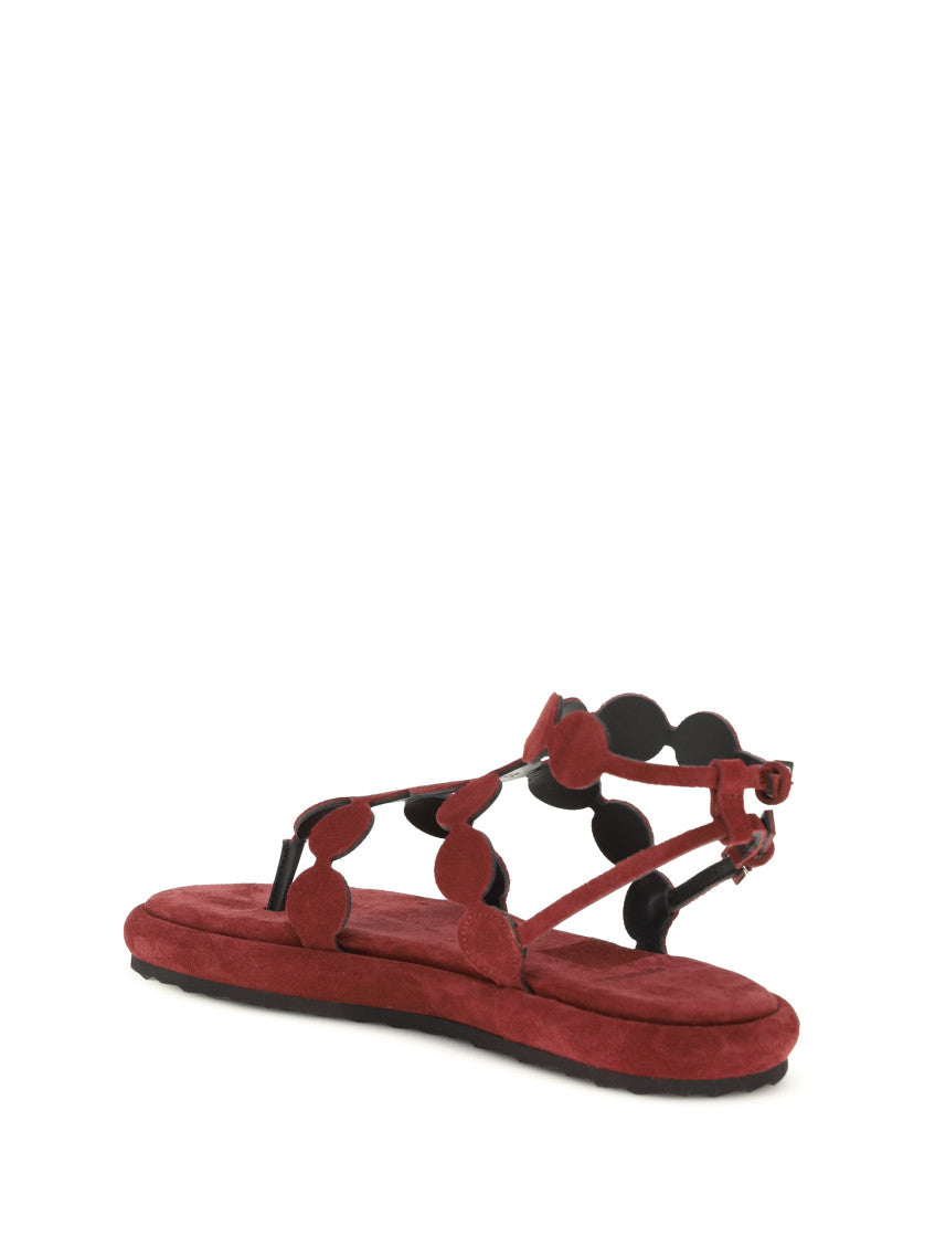 Red Suede Sandals 3