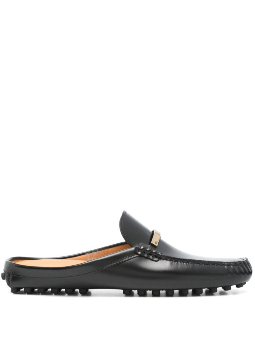 Black Leather Mules 1