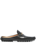 Black Leather Mules 1