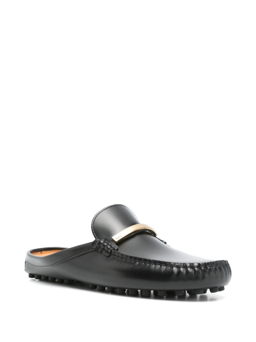 Black Leather Mules 2