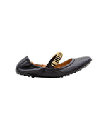 Black Leather Ballet Flats 1