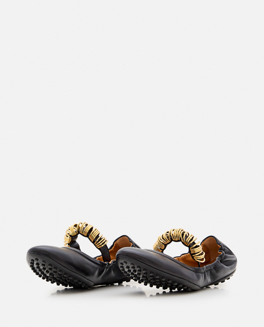 Black Leather Ballet Flats 2