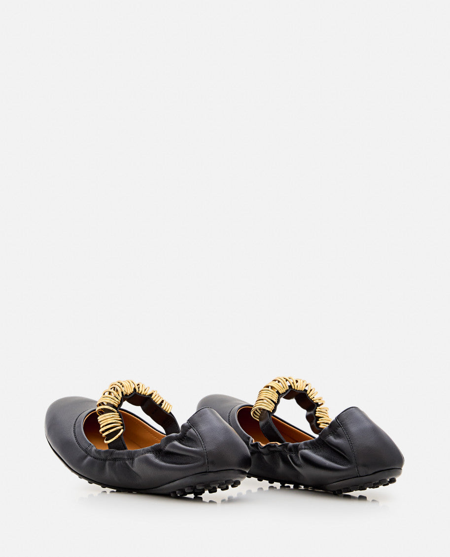 Black Leather Ballet Flats 3