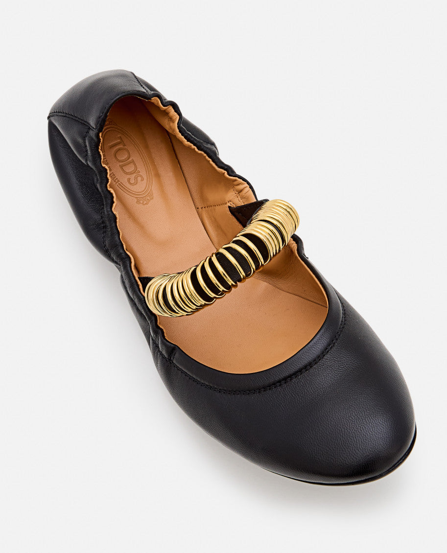Black Leather Ballet Flats 4