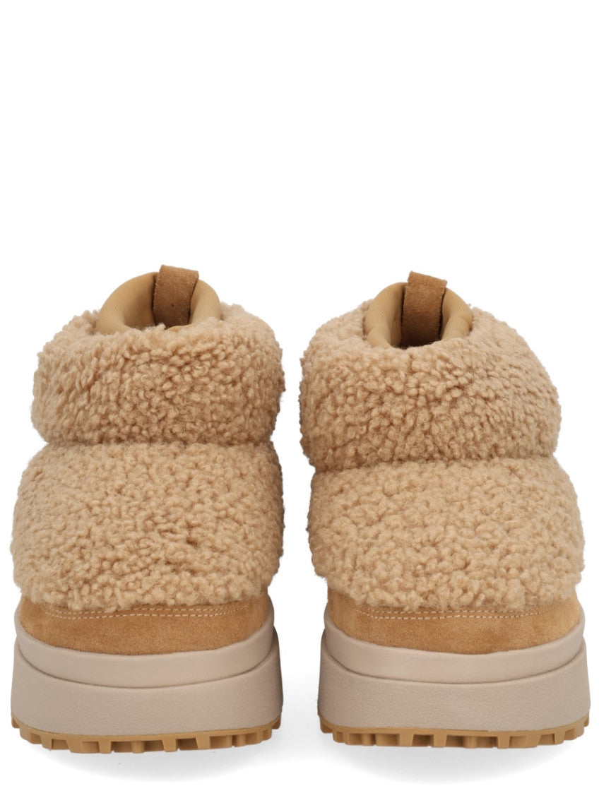 Beige Textured Olympia Boots 3