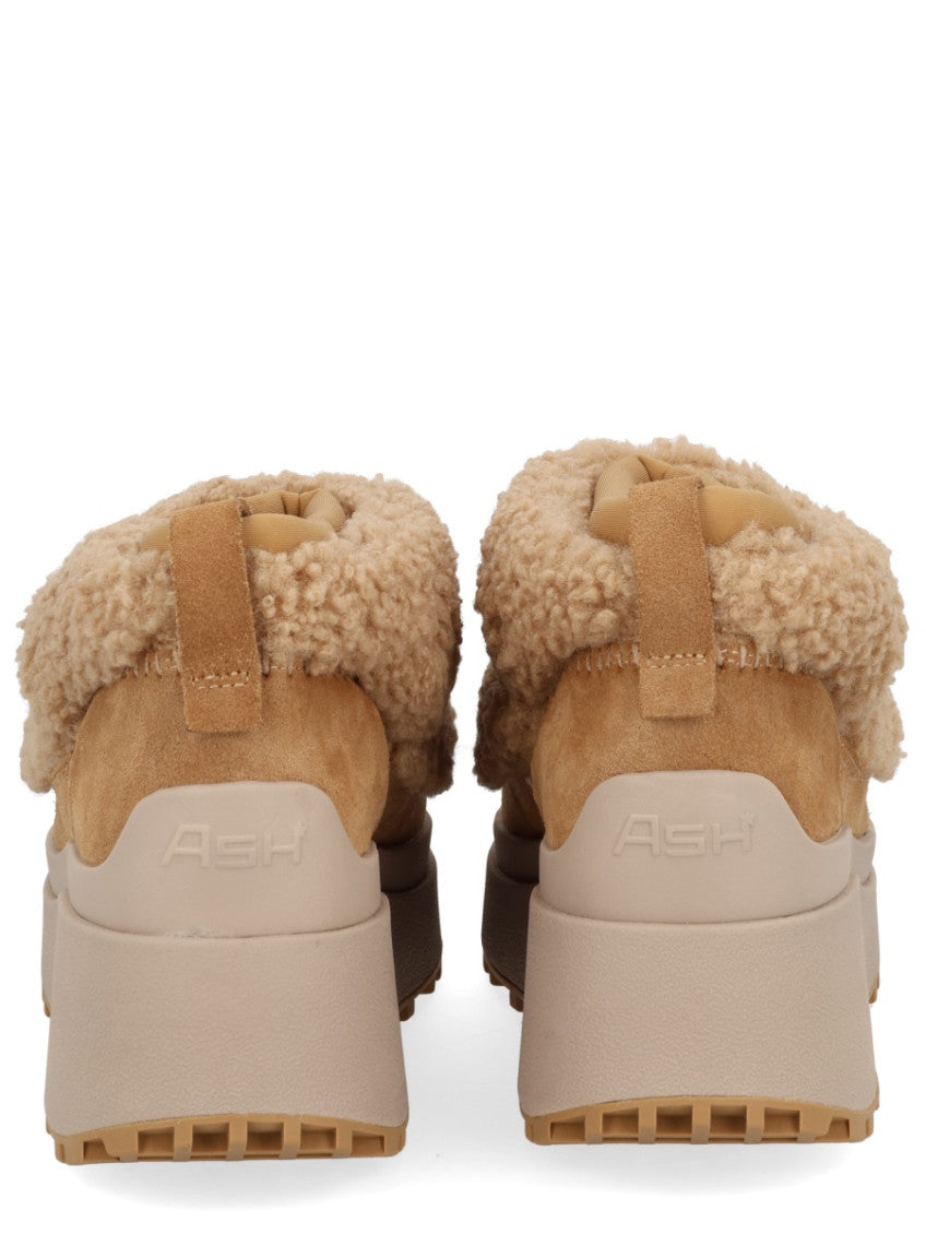 Beige Textured Olympia Boots 4