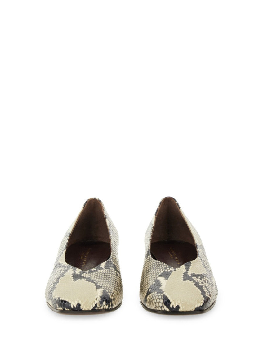 Beige Printed Pumps 4