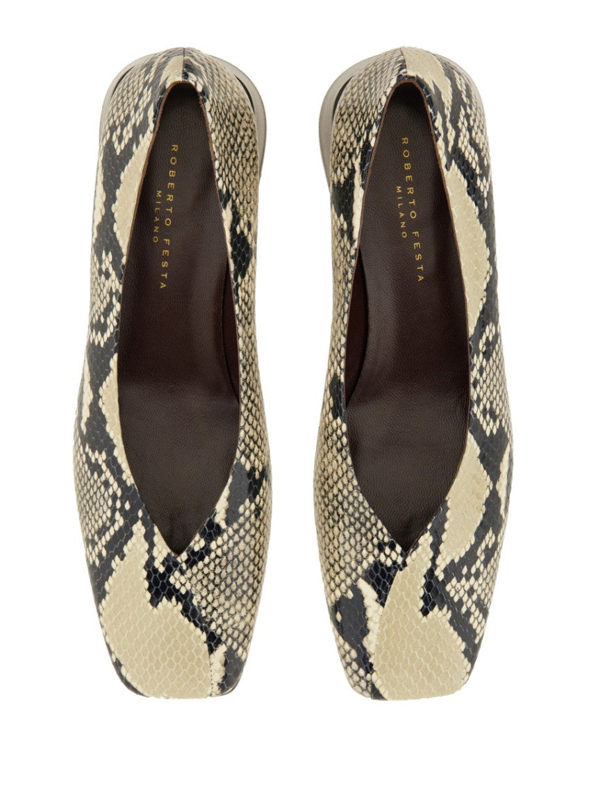 Beige Printed Pumps 6