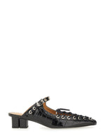 Black Leather Mules 1