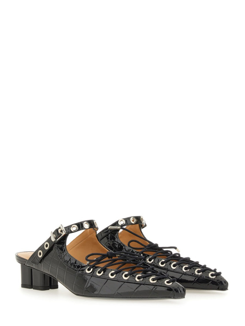 Black Leather Mules 2
